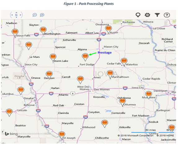 Pork Processing Plants map