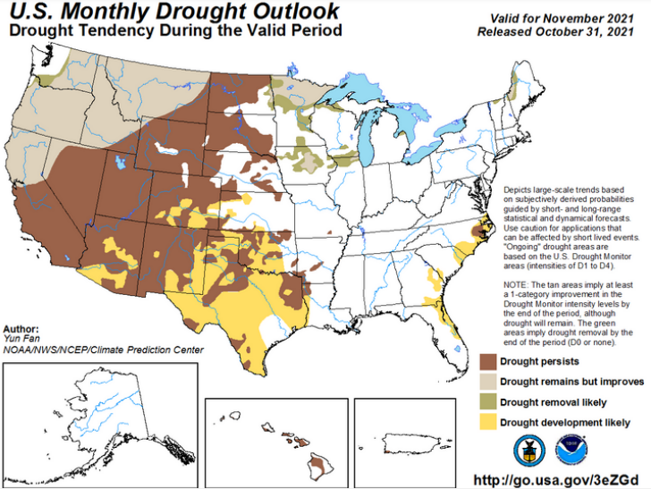 U.S. Monthly Drought Outlook